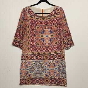 Skies Are Blue Women's Multicolor Patterned Shift Dress Size Small